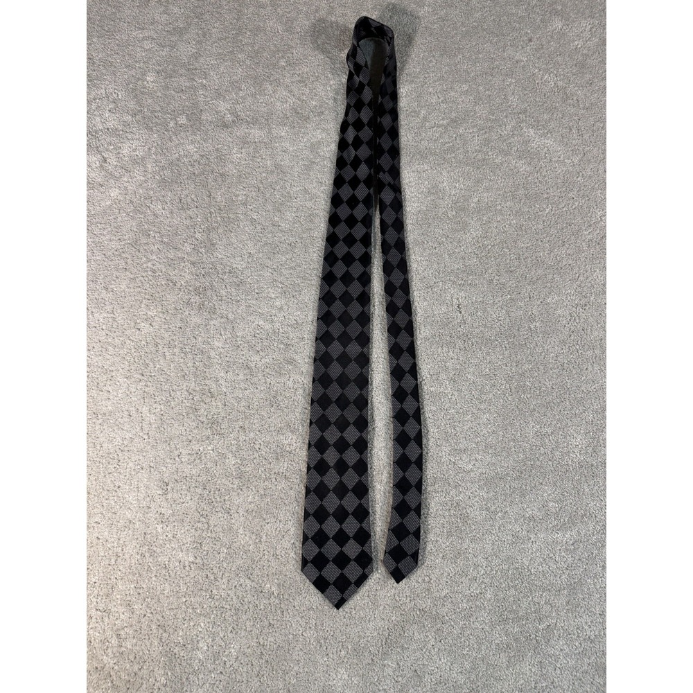 Donald Trump Signature Necktie Black/gray Diamond Pattern Silk Men's Tie Classic